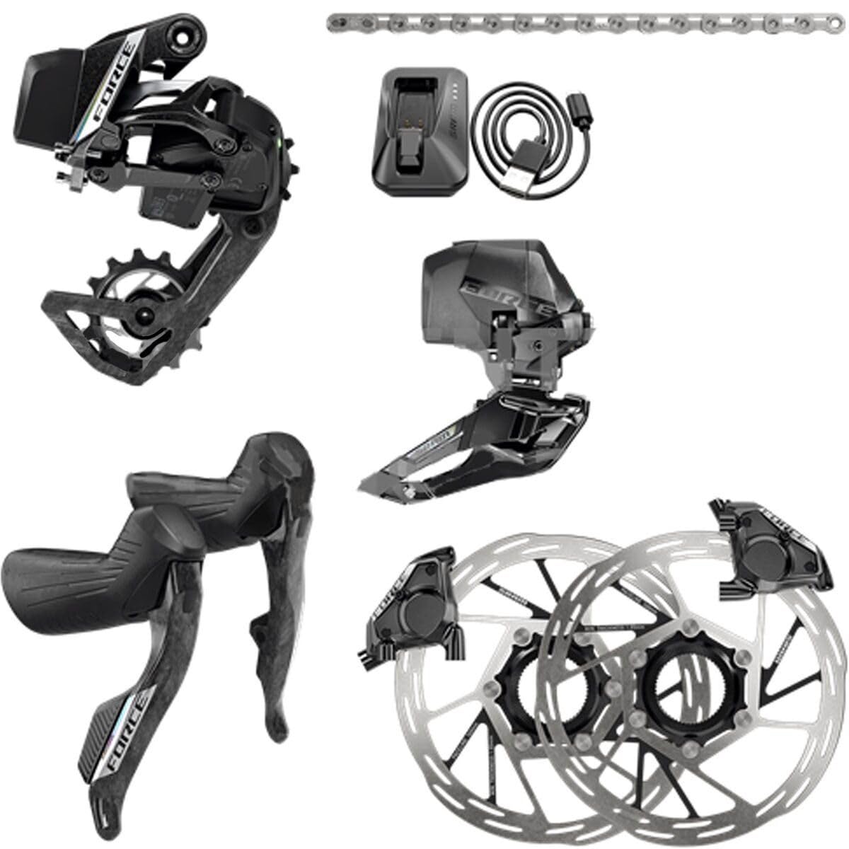 Amazon | SRAM Force AXS 2X HRD 電子グループセット、自転車変速機