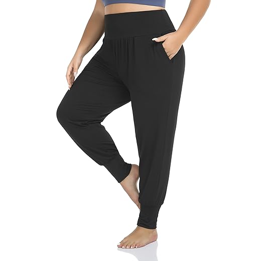 Loose-Fit Plus-Size Yoga Joggers with Pockets