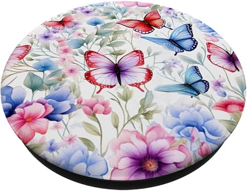 Miniatura 2 de Cute Floral Butterfly Pattern PopSockets PopGrip intercambiable