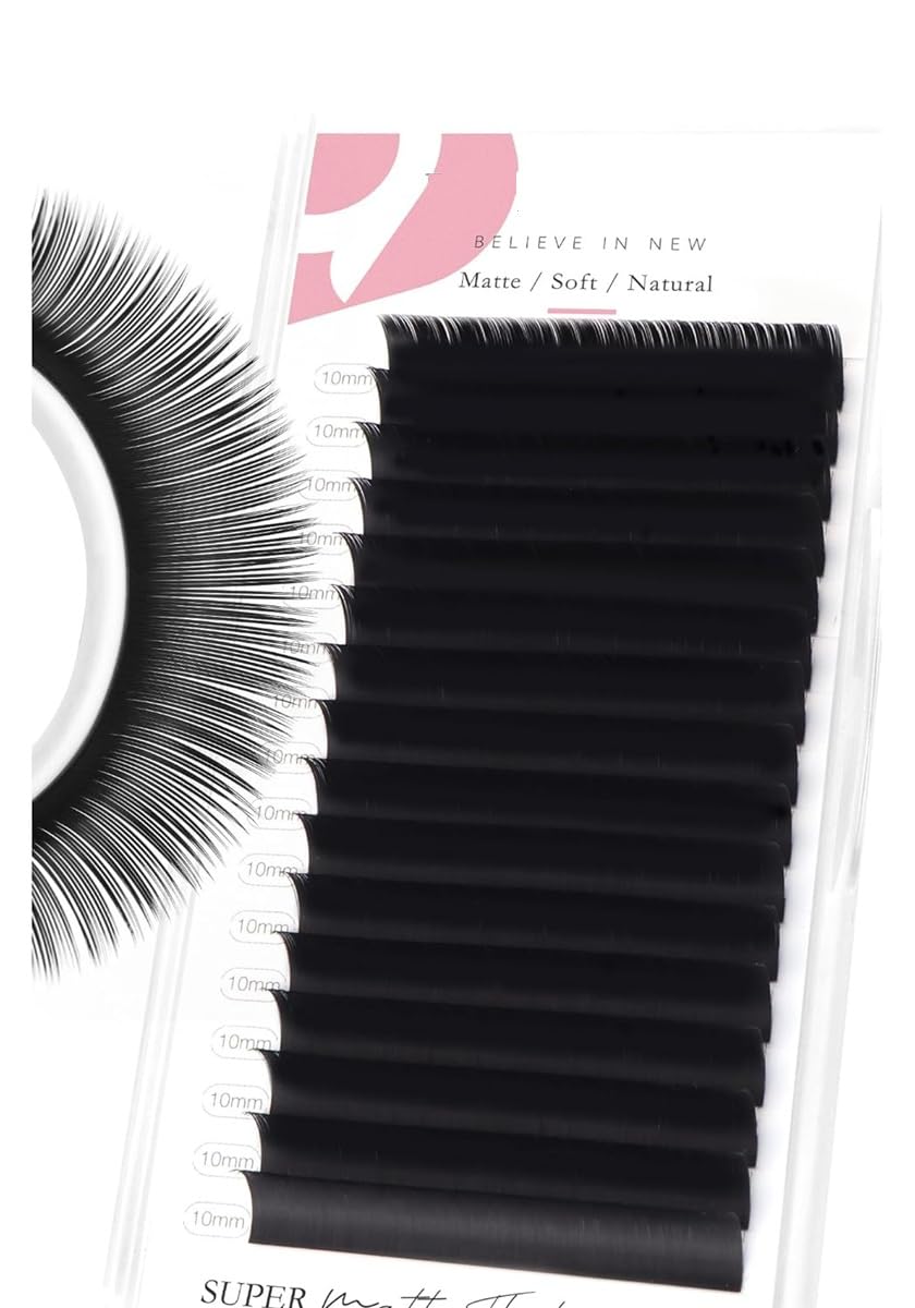 VIEWS Flat Eyelash Extension, Ellipse Lash Extensions 0.07 Fast Fanning 10MM D Curl 16 Rows Matte Black Eyelash Extension Supplies Classic-picture-49