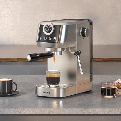 Miniatura 6 de Wirsh - Portafiltro sin fondo de 2.008 in, 3 orejas, de acero inoxidable, sin fondo, con cesta de filtro no presurizada para máquina de café expreso