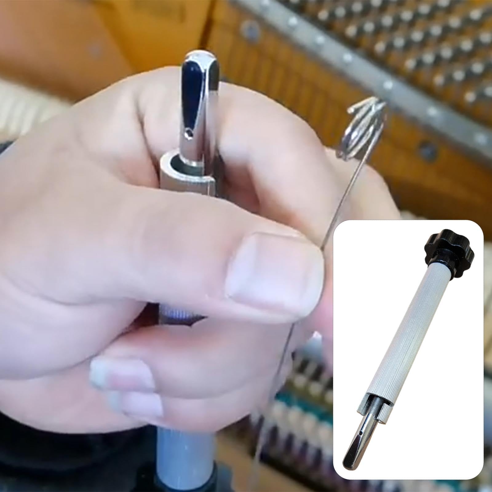 predolo Afinación de Piano Cambio Bobinador de Cuerdas Accesorios Mantenimiento Alto Rendimiento Ligero Eficiente Herramienta de Sujeción de Cuerdas