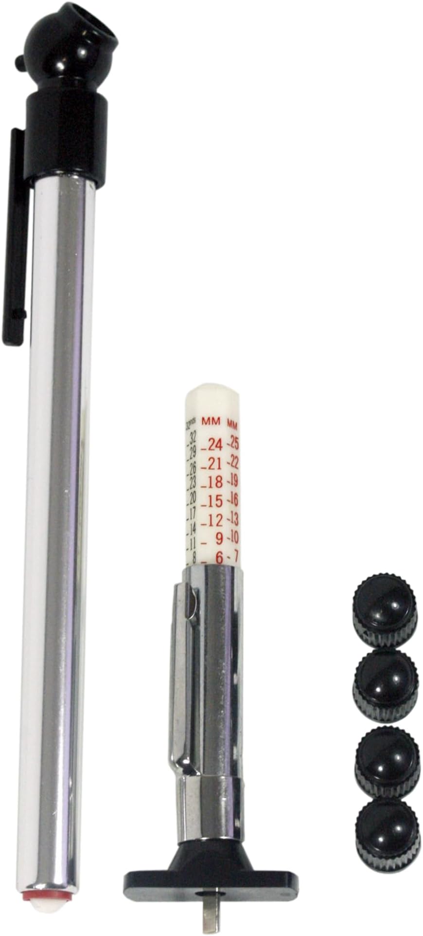 Tyre Safety Kit for Cars AA1146 - 2 Gauges for Tread Depth and Tyre Pressure Plus 4 Dust Caps, Green