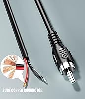 Vista 4 de Cable de altavoz RCA a cable desnudo, paquete de 2 cables de altavoz desnudos a conectores RCA, adaptador de cable de reparación para altavoces
