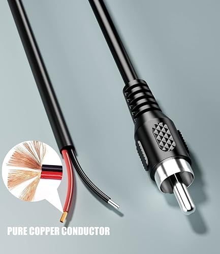 Miniatura 4 de Cable de altavoz RCA a cable desnudo, paquete de 2 cables de altavoz desnudos a conectores RCA, adaptador de cable de reparación para altavoces,