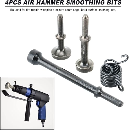 Miniatura 3 de FreeTec Juego de 4 brocas neumáticas de martillo neumático, kit de herramientas de brocas de cincel de aire neumático con resorte