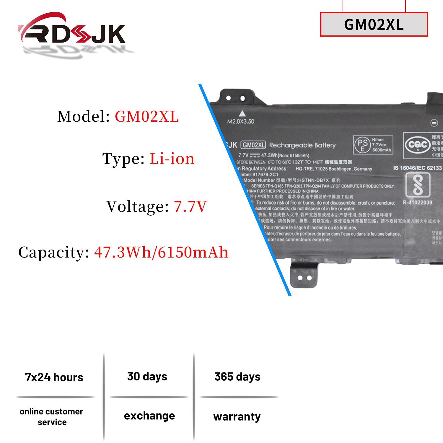 GM02XL Laptop Battery for HP Chromebook 14 G5 11 G6 G7 EE