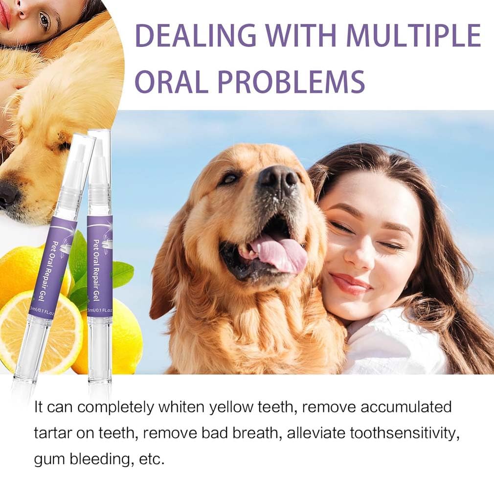LUCKKY 2PCS Muzzleglow Pet Oral Repair Gel, Pet Breath Freshener, Tooth Cleaning Pen for Dogs Cats - Image 3