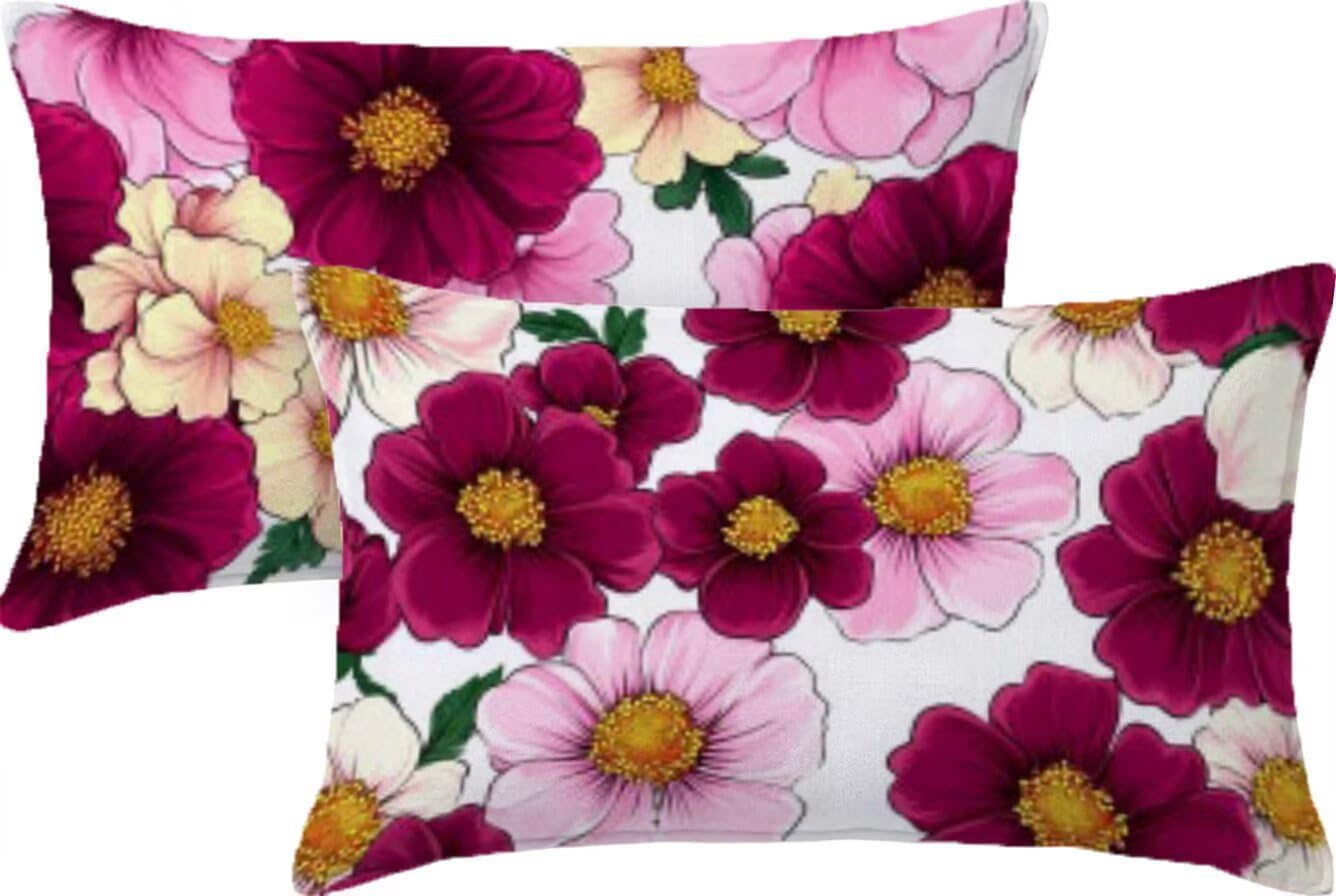Housse coussin violet 60x30 cm pour canapé de jardin et salon patio cocooning
