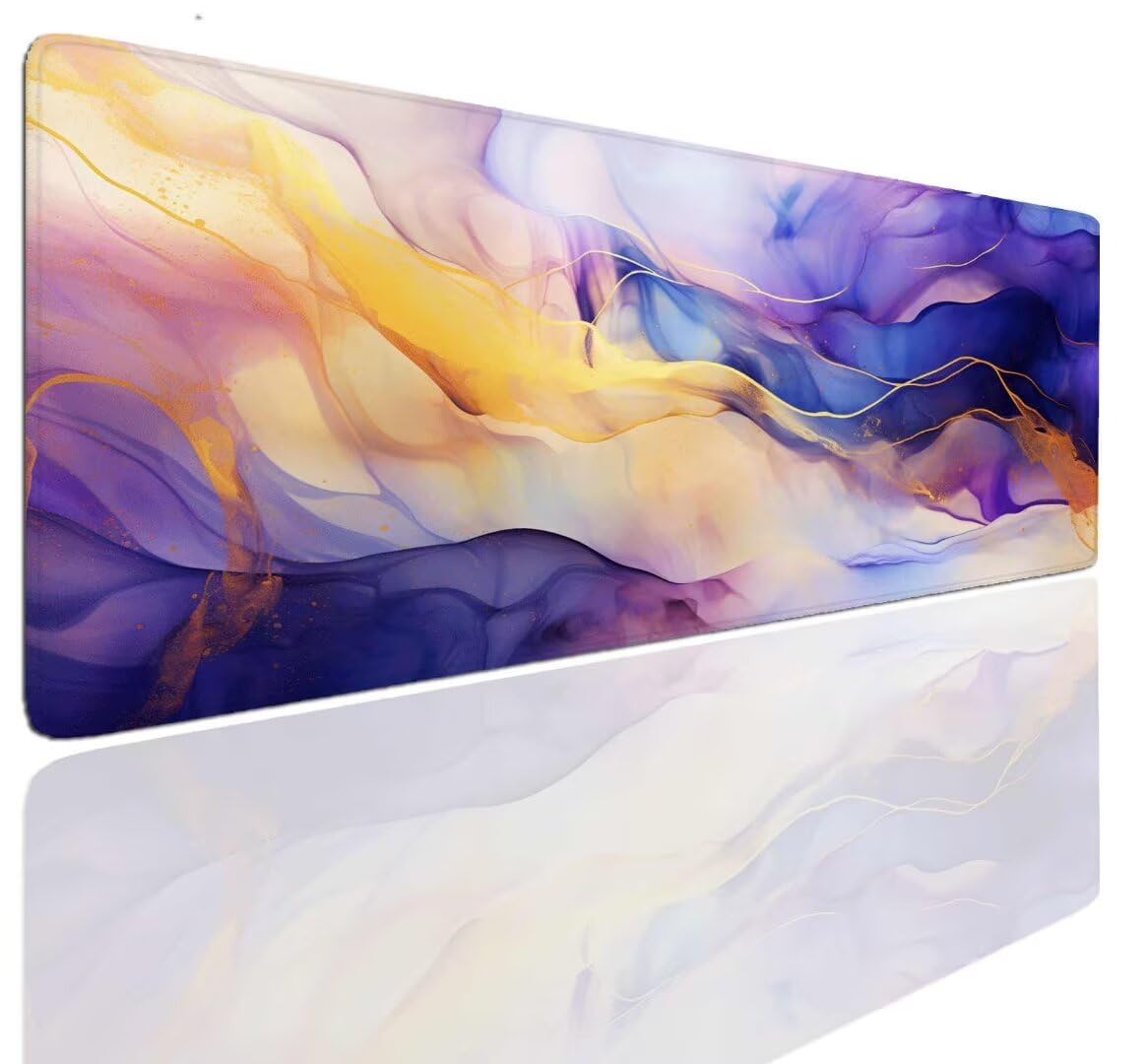 Alfombrilla Ratón Purple Art, Mousepad Alfombrilla Raton Gaming XXL 1600x800x4mm Mouse Desk Mat Gamer para Gaming, Tapete Escritorio Mujer Almohadilla Raton Mouse Pad Base de Goma Antideslizante S-910