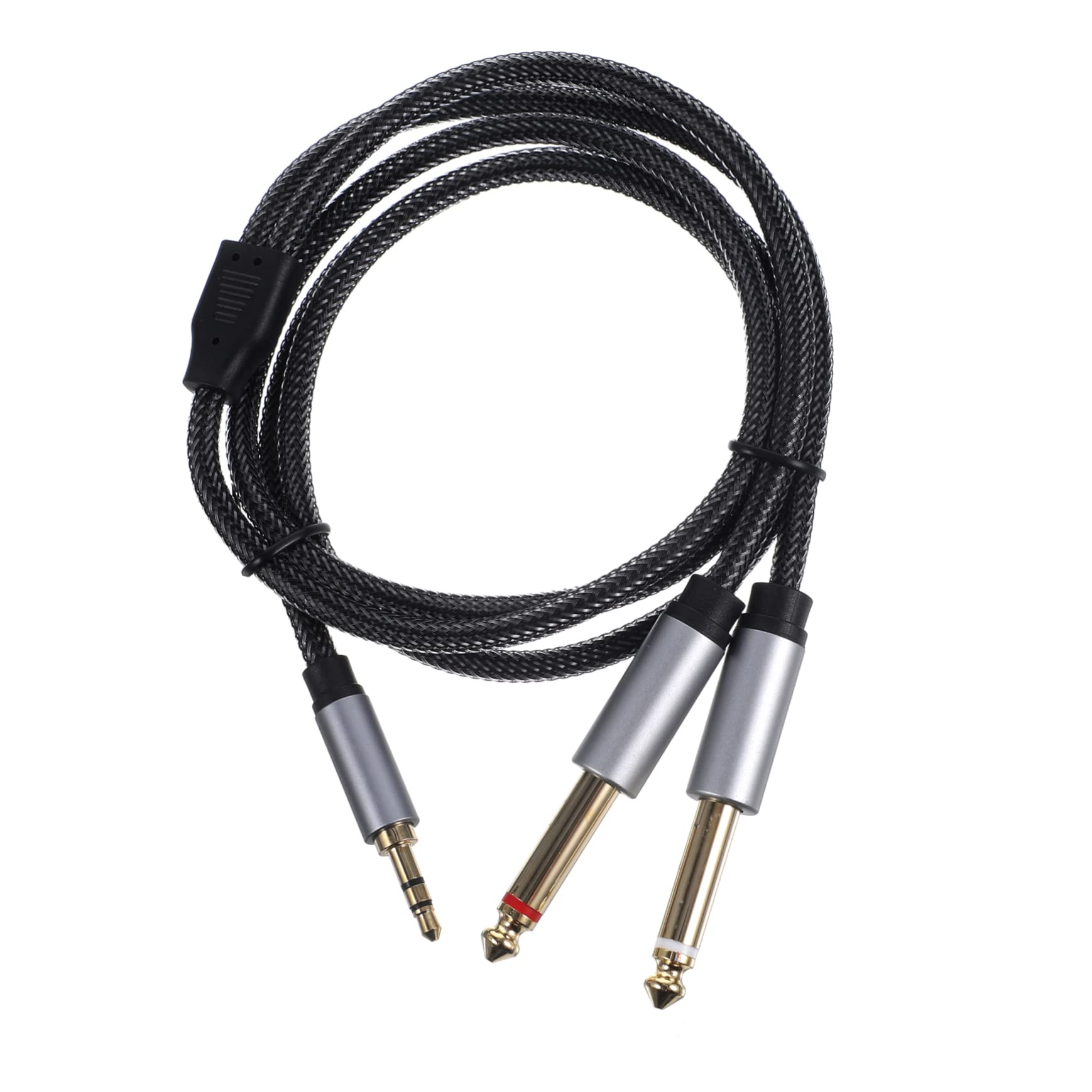 Angoily 5st Kabelverteilerleitung Splitter Für Audiokabel Patch-kabel Stereo-buchse Auf 2 Mono-buchsen 1/8 Auf 1/4 Adapter Kopfhörer-splitter Gitarrenverstärkerkabel Zinklegierung