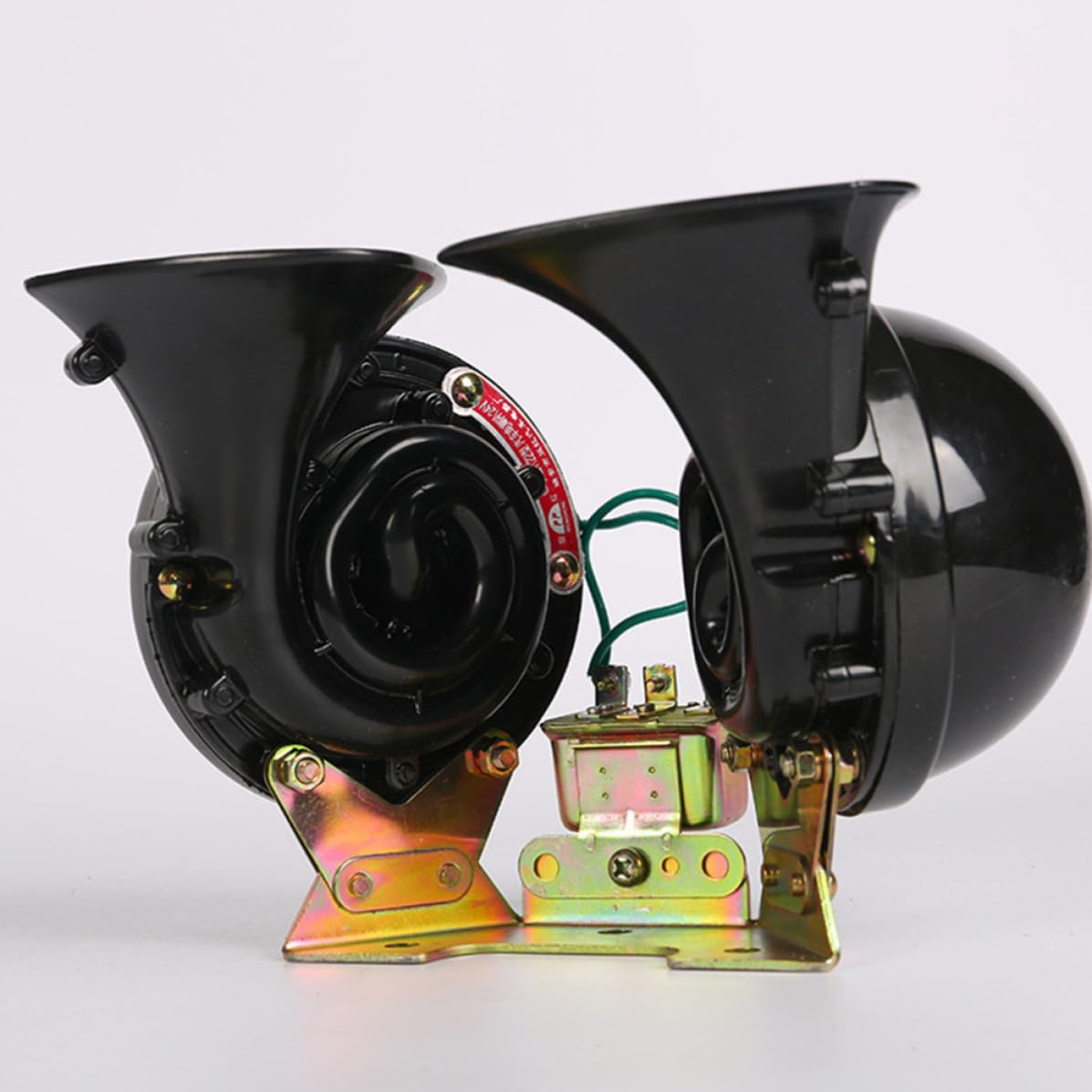 Bocina de Doble Tono de 12 V de Hierro Negra para Coche