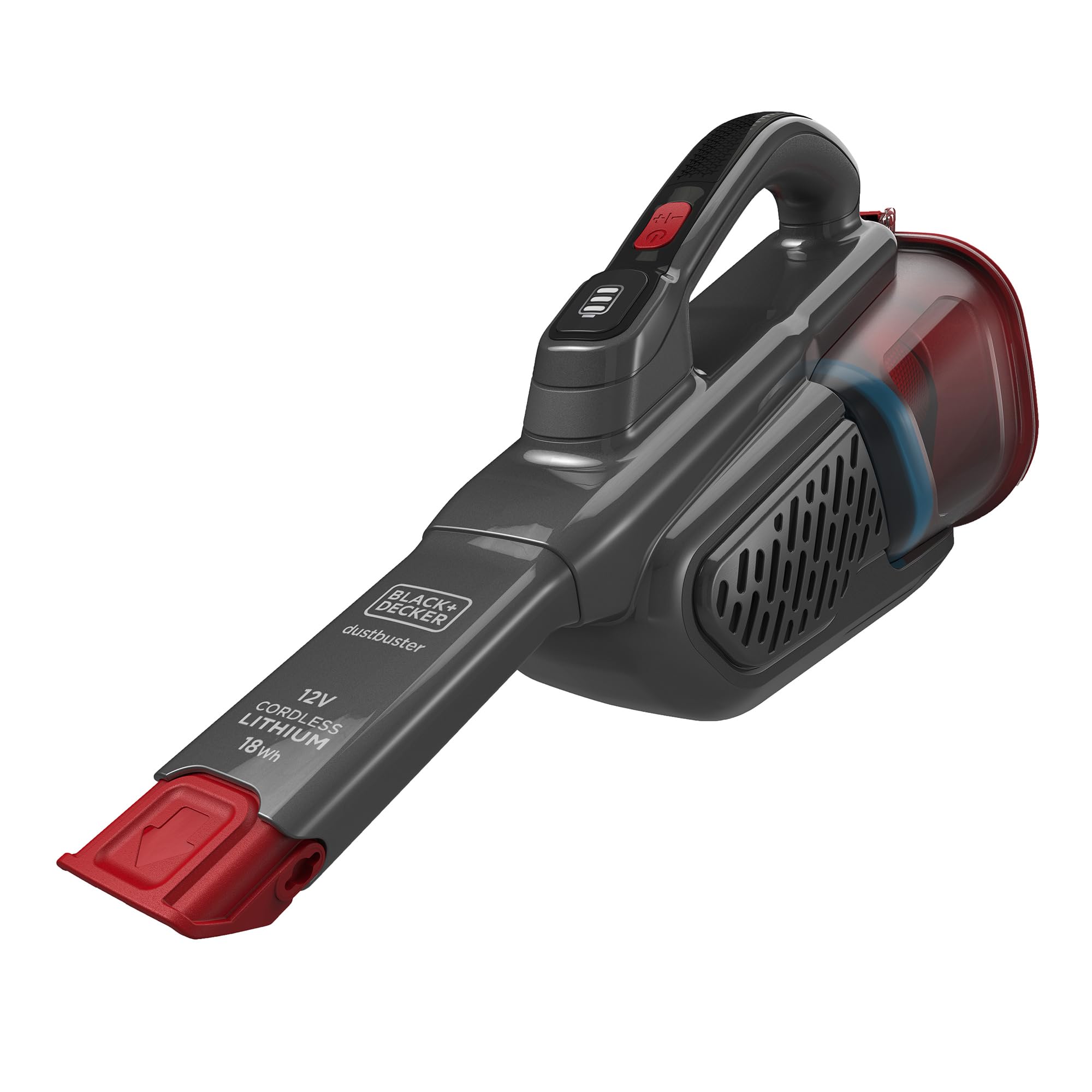 BLACK+DECKER Lithium Dustbuster BHHV315B-QW mit Cyclonic Action – 12V Akku Handstaubsauger mit ausziehbarer Fugendüse & Ladestation – Beutelloser, kabelloser Staubsauger – Lange Saugdüse