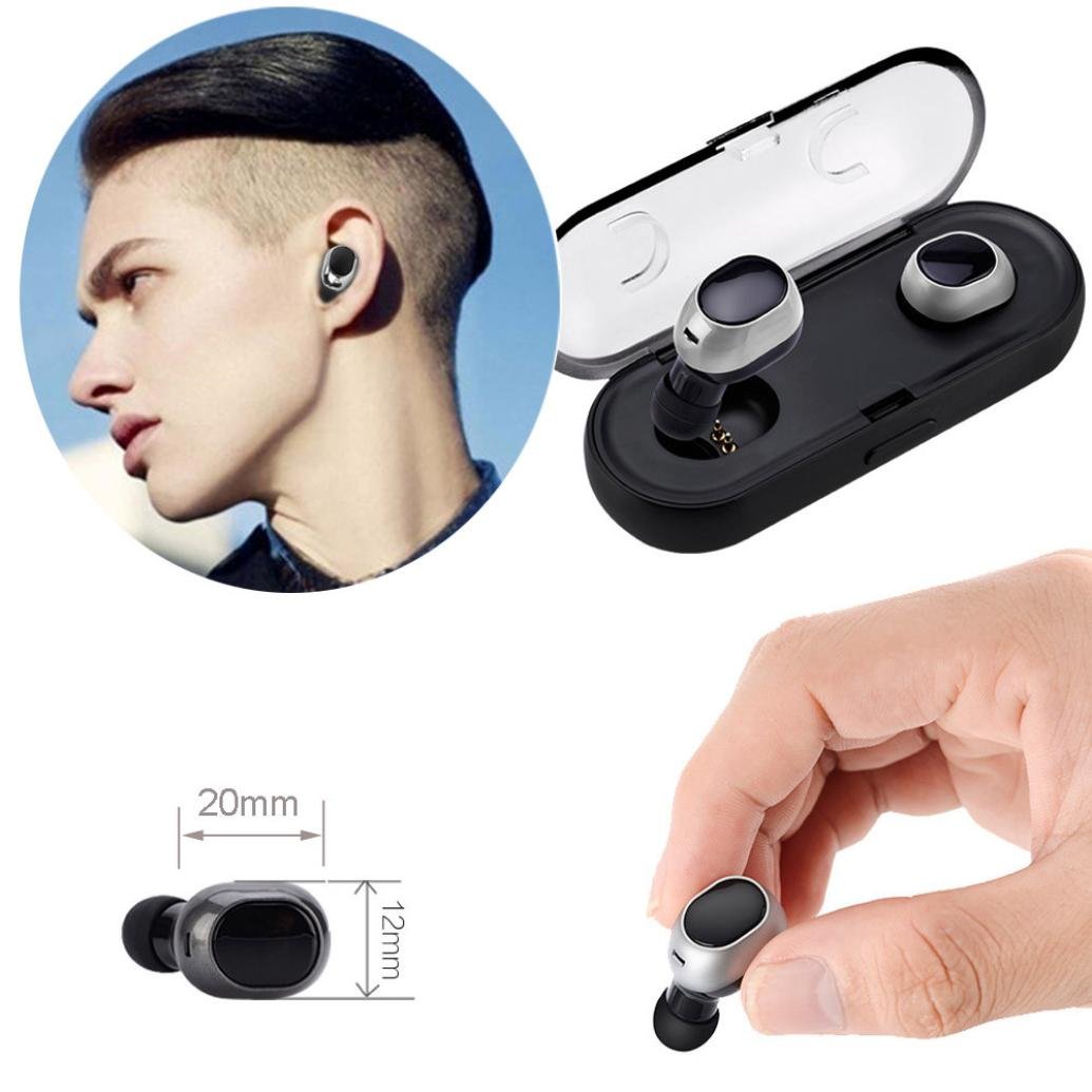 Auricolari Bluetooth senza fili, auricolari sportivi con microfono, impermeabile, HD stereo a prova di sudore, per palestra, corsa, allenamento, per iPhone, Samsung, HTC