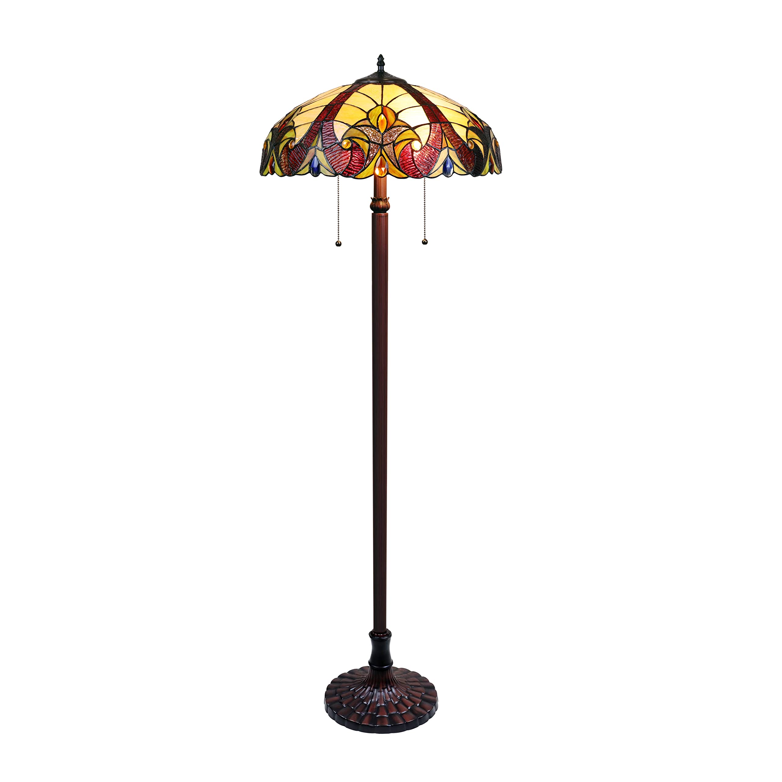 Chloe Lighting Adia Tiffany-Style Dark Bronze 2-Light Victorian