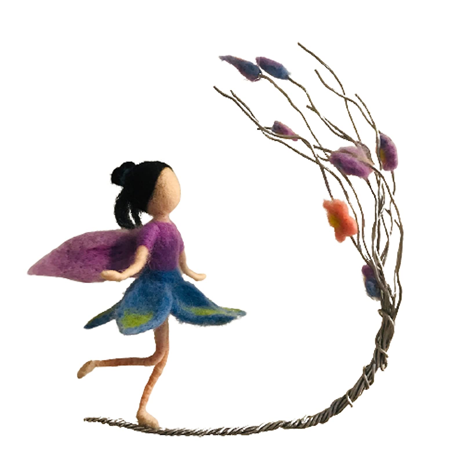 Feltsky Fairy Needle Felting Kit for Beginner Including Everything - Beginner Level Craft Kit - 15cm Height (Purple)