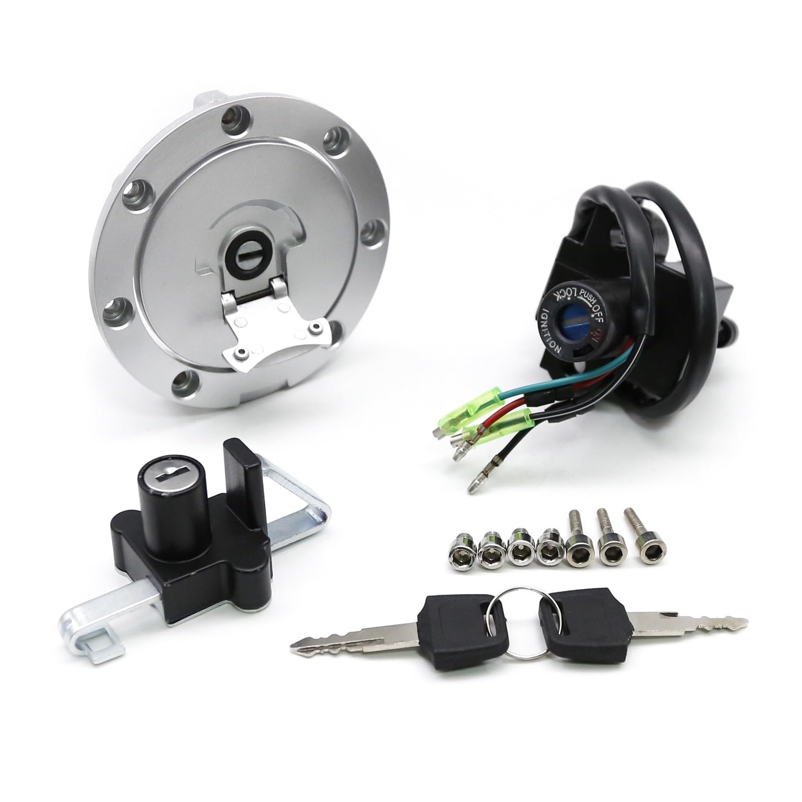Interruptor de Encendido Compatible con NSR125 1993 1994 1995 1996-2004 2003 2002 2001 Tapa Gas para Motocicleta Asiento Interruptor Encendido Bloqueo Inicio Juego Llaves Contacto