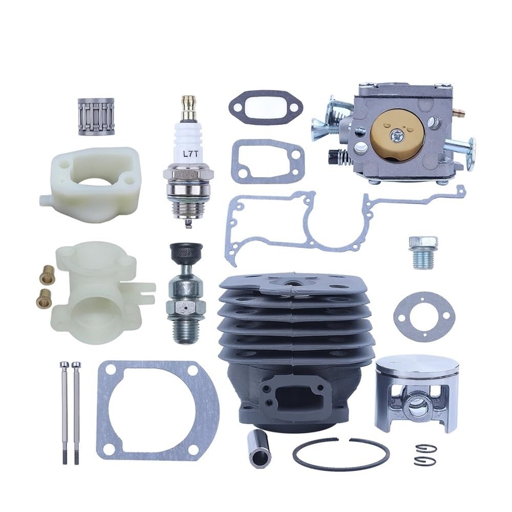 Kit de révision de carburateur à Piston et Cylindre à Gros alésage de 52 mm, adapté aux tronçonneuses Hus 266XP 266 266SE XP SE 61, collecteur d'admission