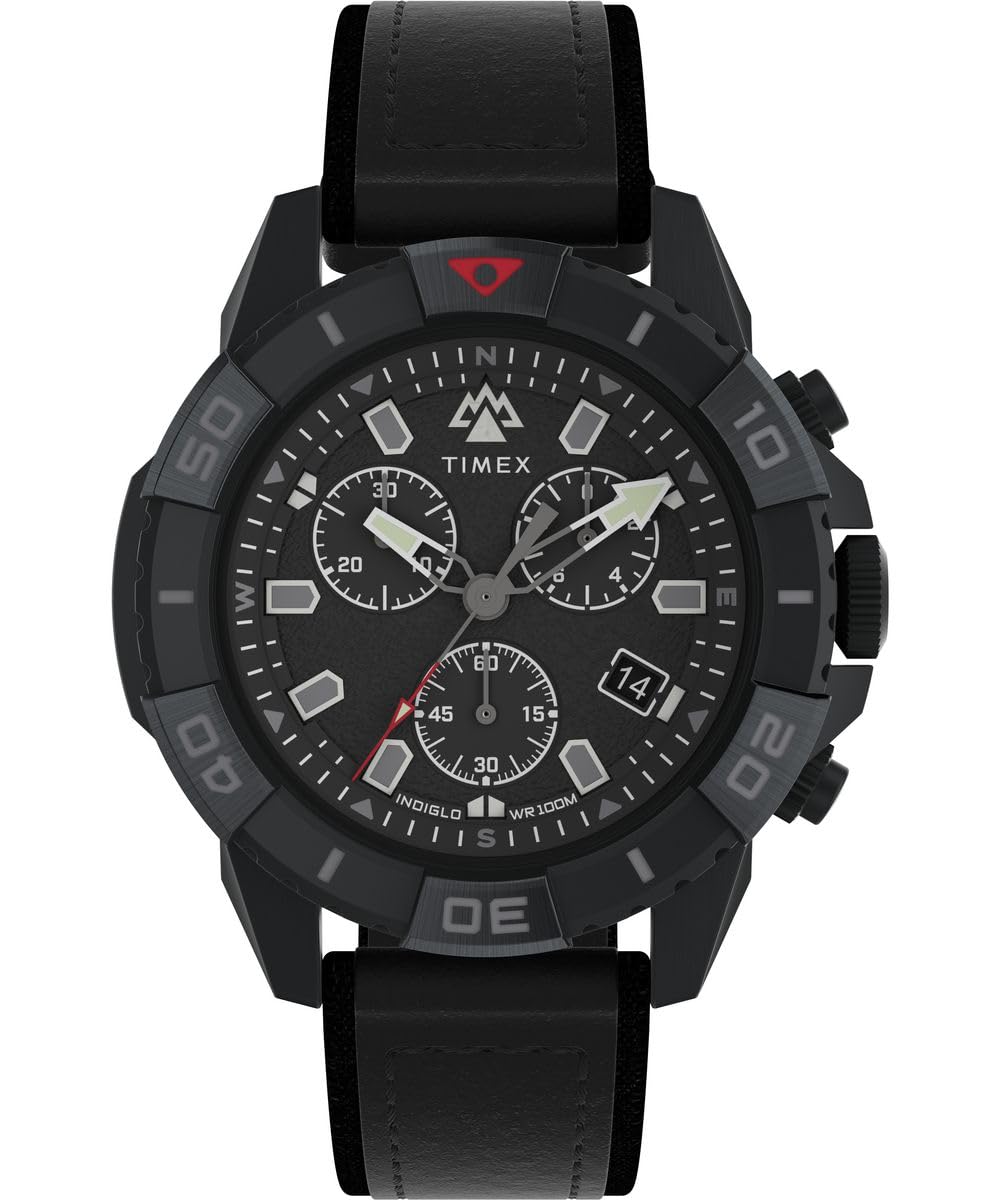Timex Men's Chronograph Quartz Watch with a Leather Strap Ridge Chrono