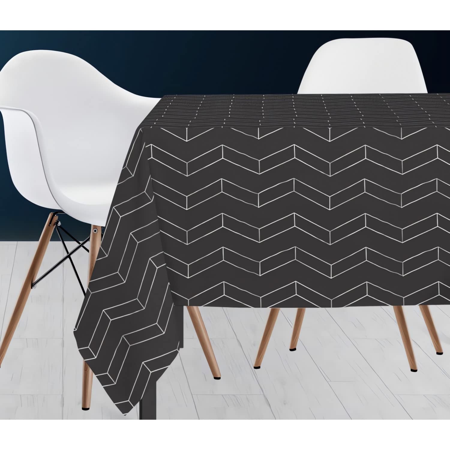 Soleil d'ocre Space Tablecloth, Polyester, Grey, 140 x 240 cm