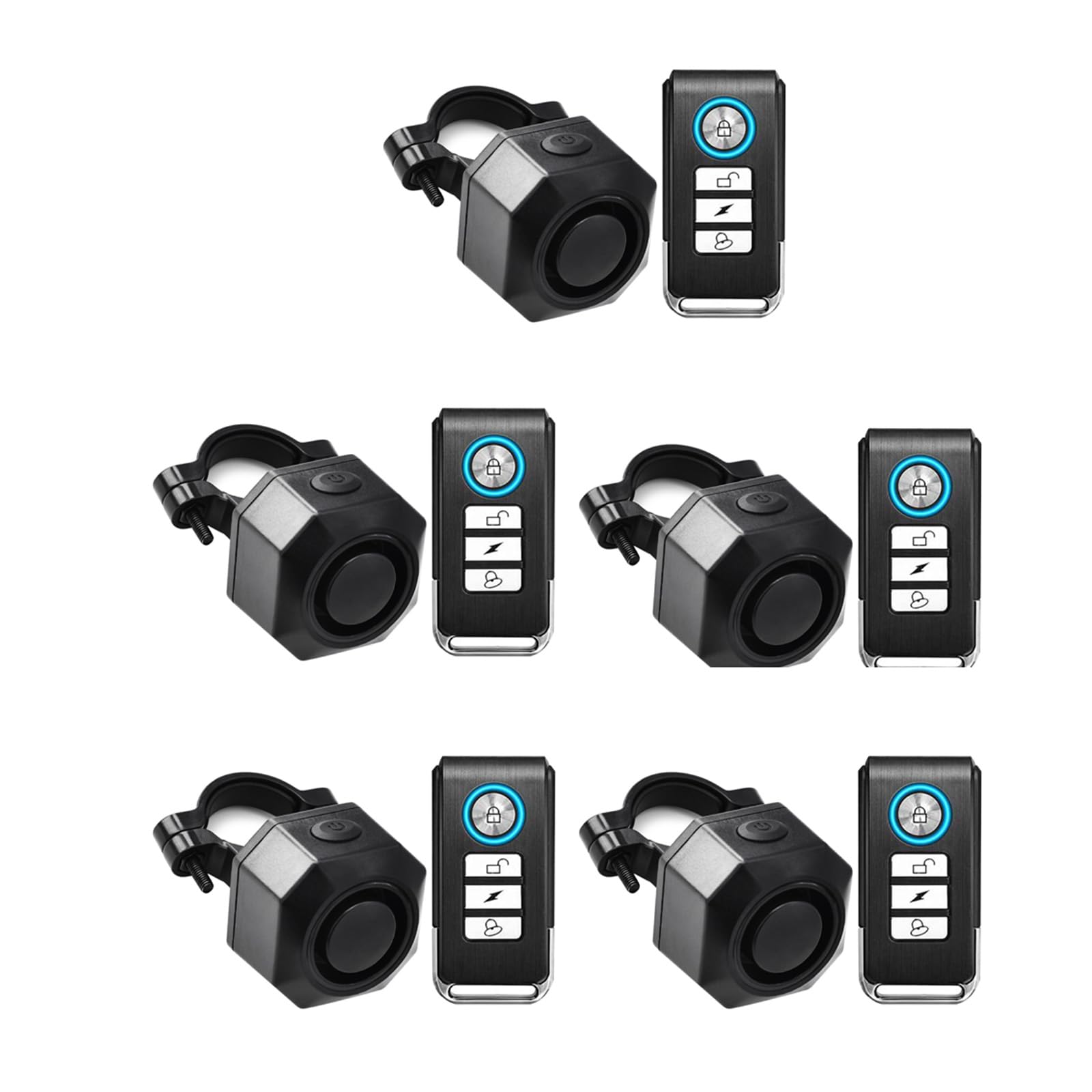 GREENCYCLE Electric Bike Alarm with Remote Controller,Car Vibration Alarm USB,IP65 Waterproof Outdoor Cycle Security Alert,Safety Alarms for Vehicle Trailers and Motorcycles,5PK