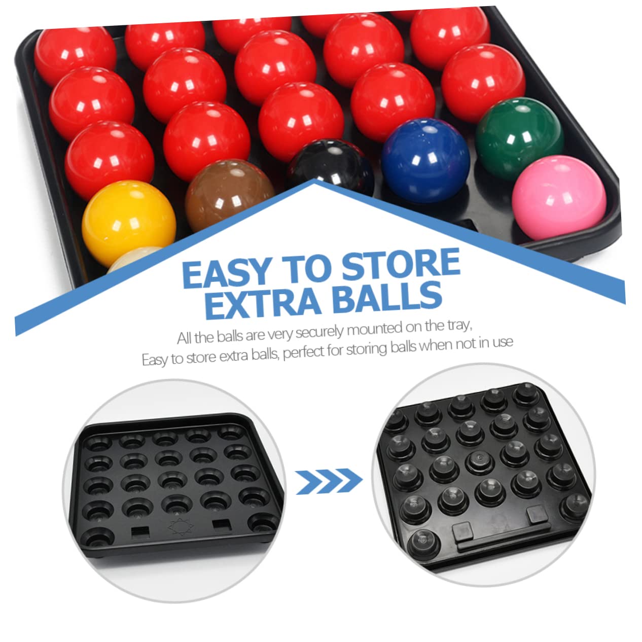 Mikikit Pool Table Storage Rack Billiard Balls Tray Plastic Snooker Ball Holder Decorative Accessory for Home