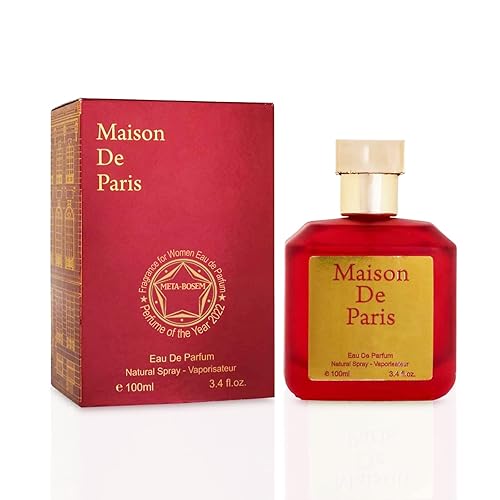META-BOSEM Maison de Paris Red Perfume Eau de Parfum Natural Spray Fragancia - Notas frescas - Aroma cálido - Gran regalo de vacaciones - para uso
