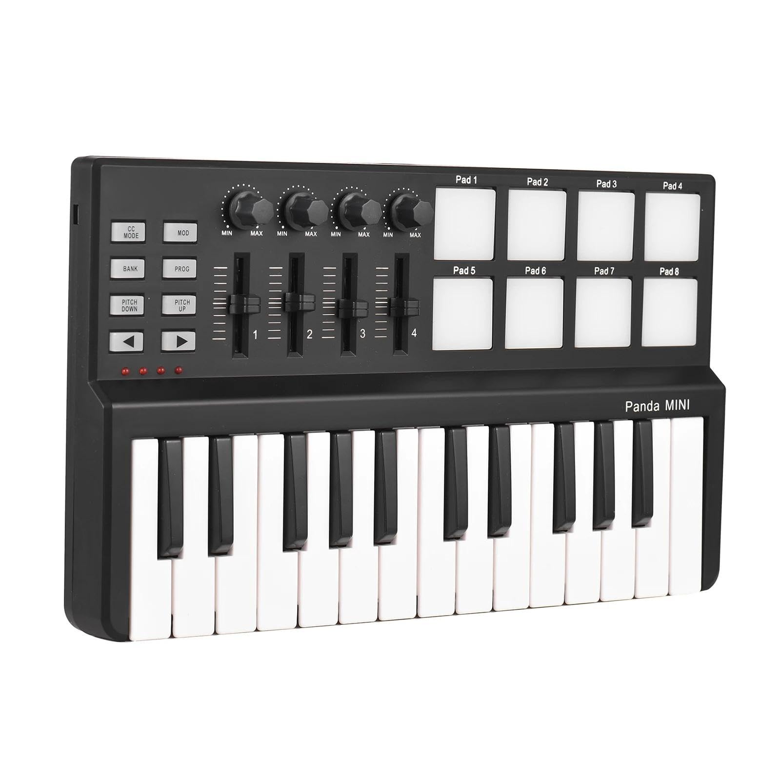 Przenośna 25-klawiszowa Klawiatura USB I Kontroler Padów Perkusyjnych Instrument Klawiszowy Przenośne Keyboardy Pianino