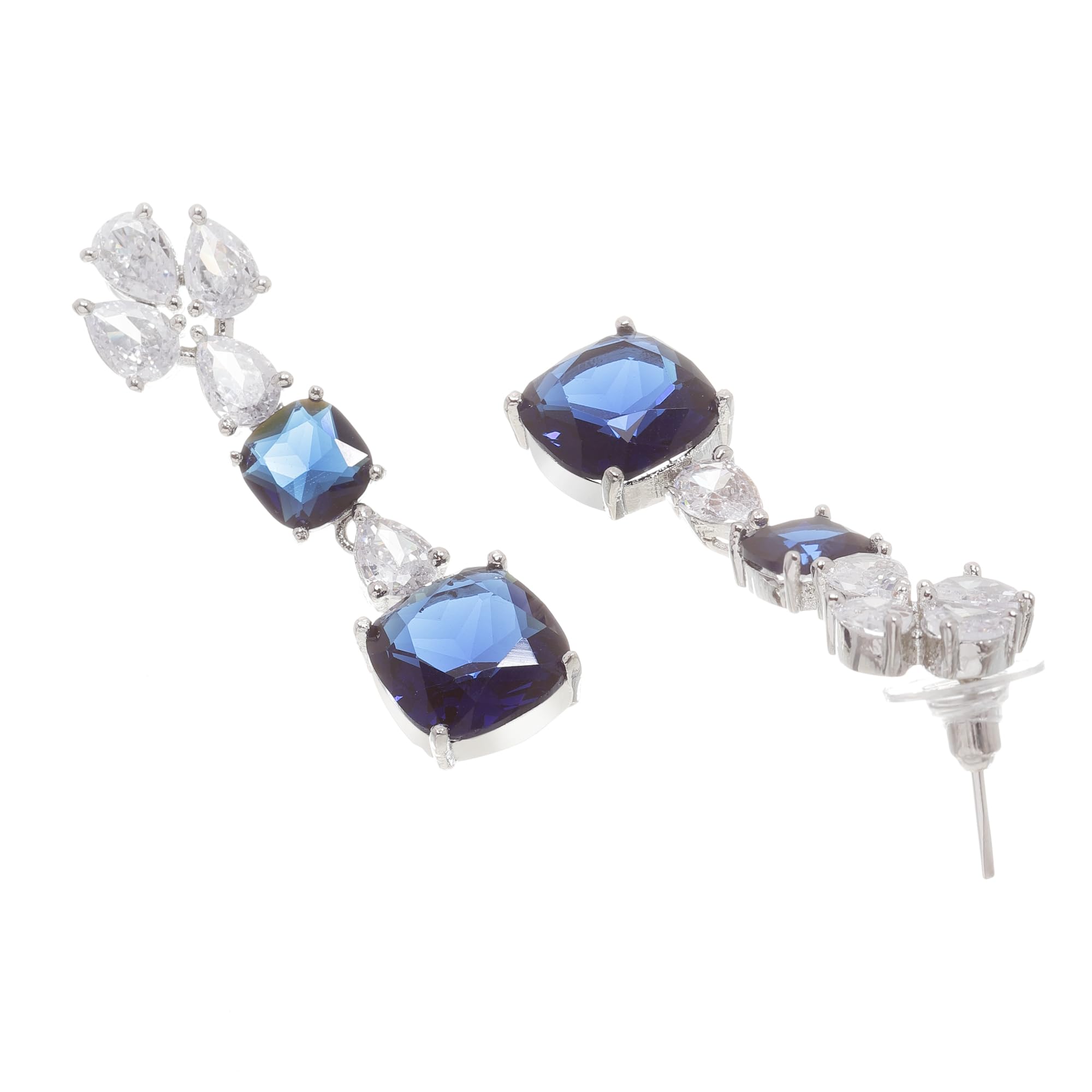 Rhodium-Plated American Diamonds Necklace set