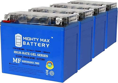 Mighty Max Battery YTX12-BSGEL 12V 10Ah GEL Replacement Battery Compatible with ExpertPower YTX12-BS - 4 Pack