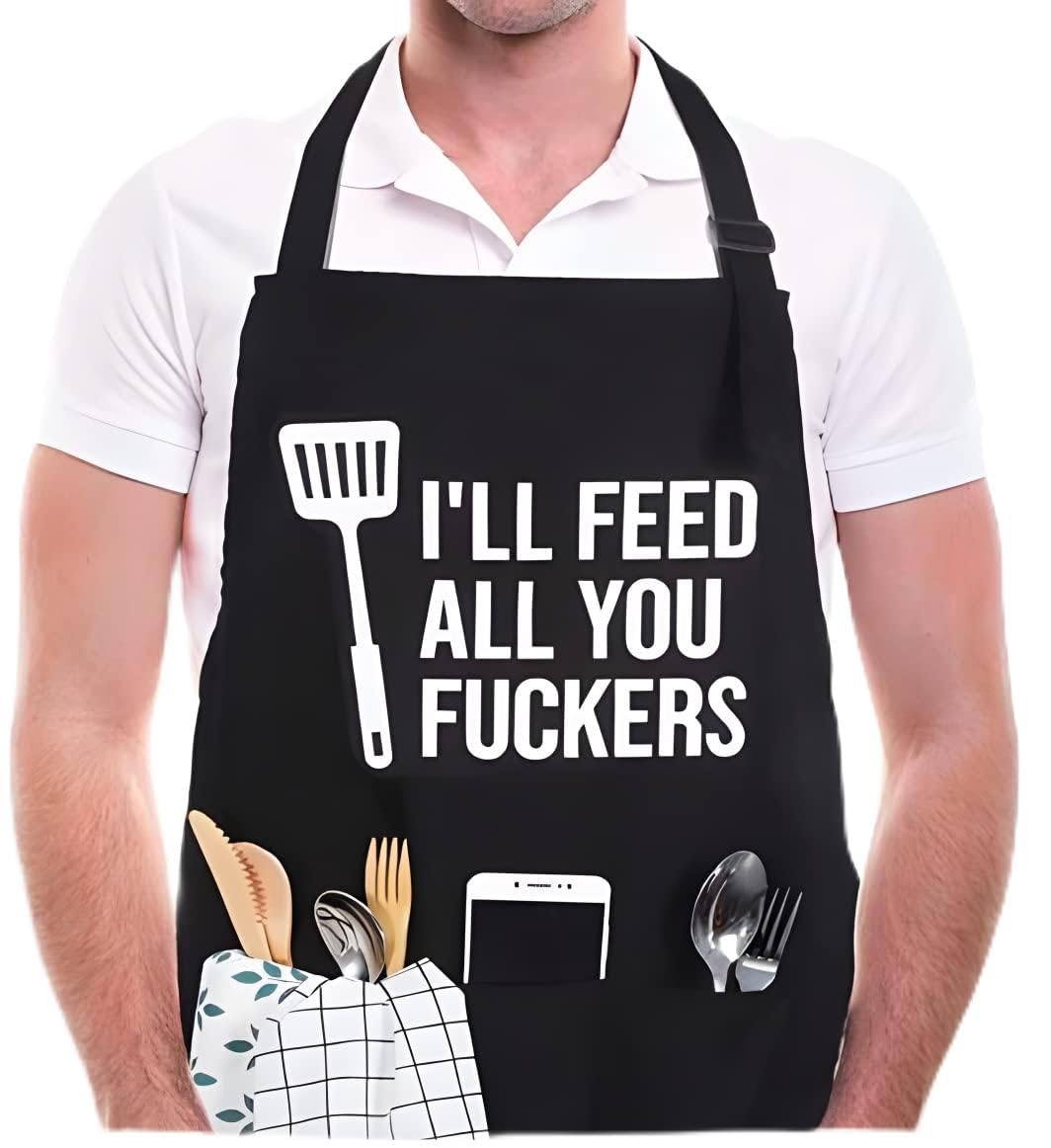 Apron Adjustable Kitchen Apron Chef Apron Funny Apron for Men Aprons for Women