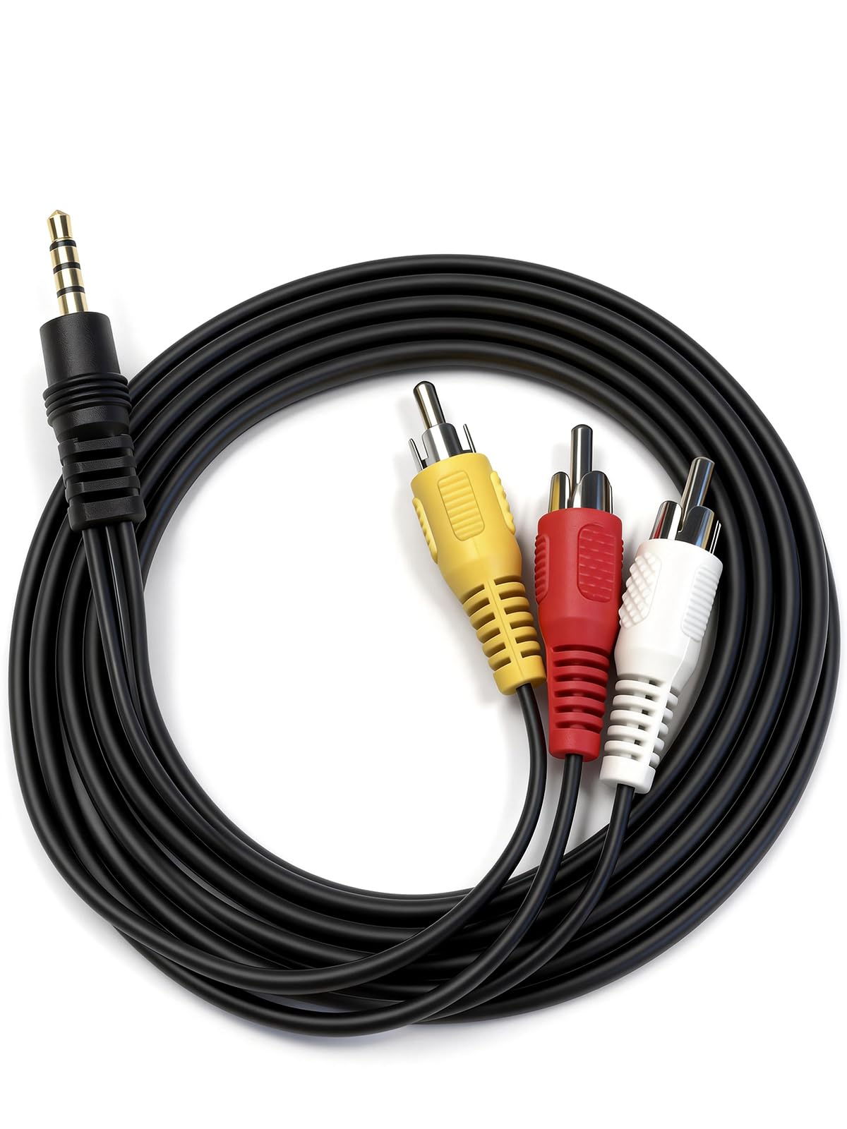 Cable de audio y vídeo RCA para videocámara, 3.3 pies, 3.5 mm, TRRS a RCA AV Cable de salida para Handycam, MPS, tabletas, cine en casa, reproductor de DVD, altavoces, TV