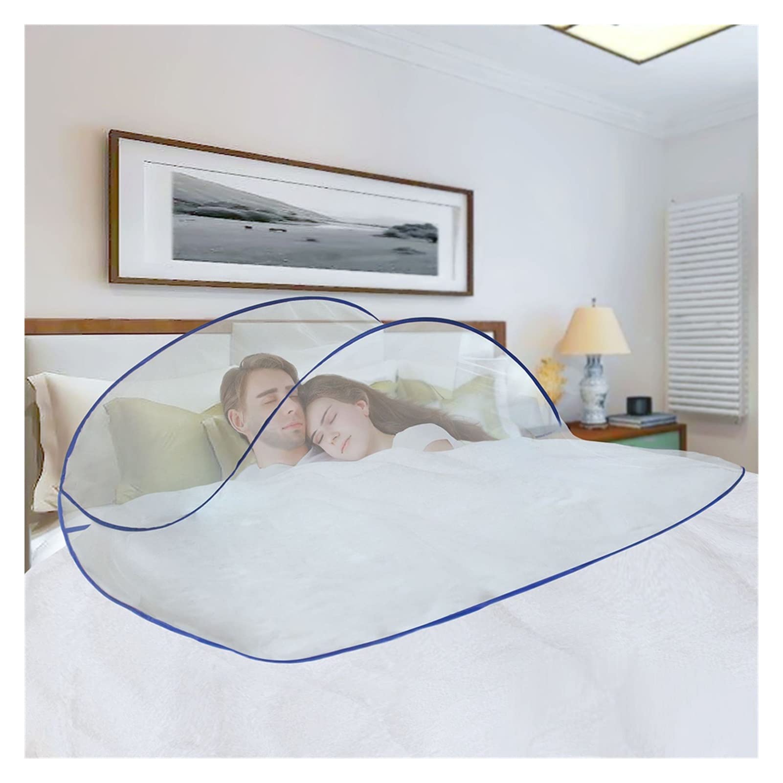 Lshtshf-ou Pop Up Mosquito Net Tent No-Installation Folding Bed Canopy With