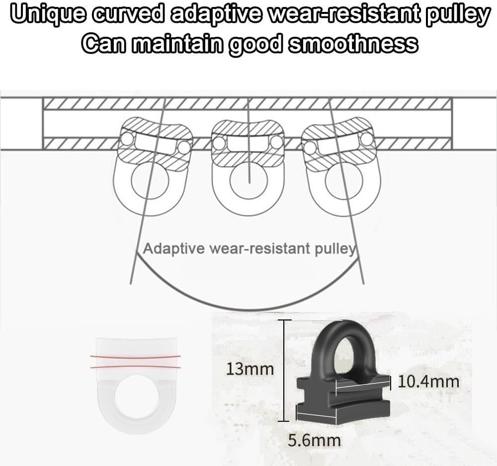 Slim Ceiling Track, Heavy-Duty Curtain Conjoined Double Track Rails, Aluminium Curtain Rail in White, Room Divider, for Living Room, Bathroom, Bedroom(Color:White,Size:100cm/3.3ft)