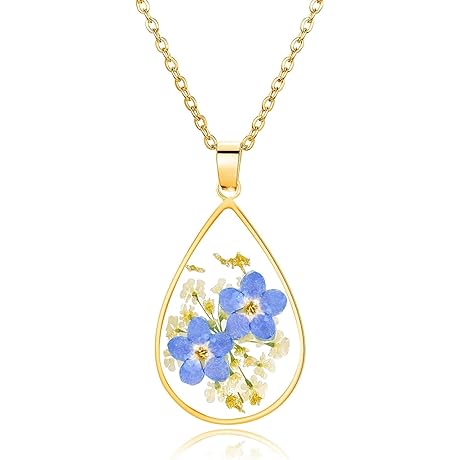Forget-Me-Not and Queen Anne's Lace Love Witch Necklace