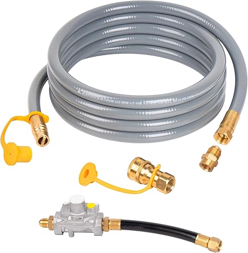 GASPRO 710-0003 Kit de conversión de gas natural para parrilla KitchenAid, manguera y regulador de 12 pies y 12 pulgada, conversión de propano a gas