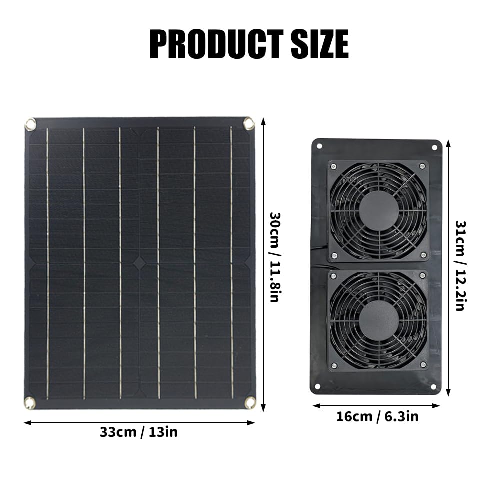 Ventilatore solare, doppio ventilatore di scarico, impermeabile