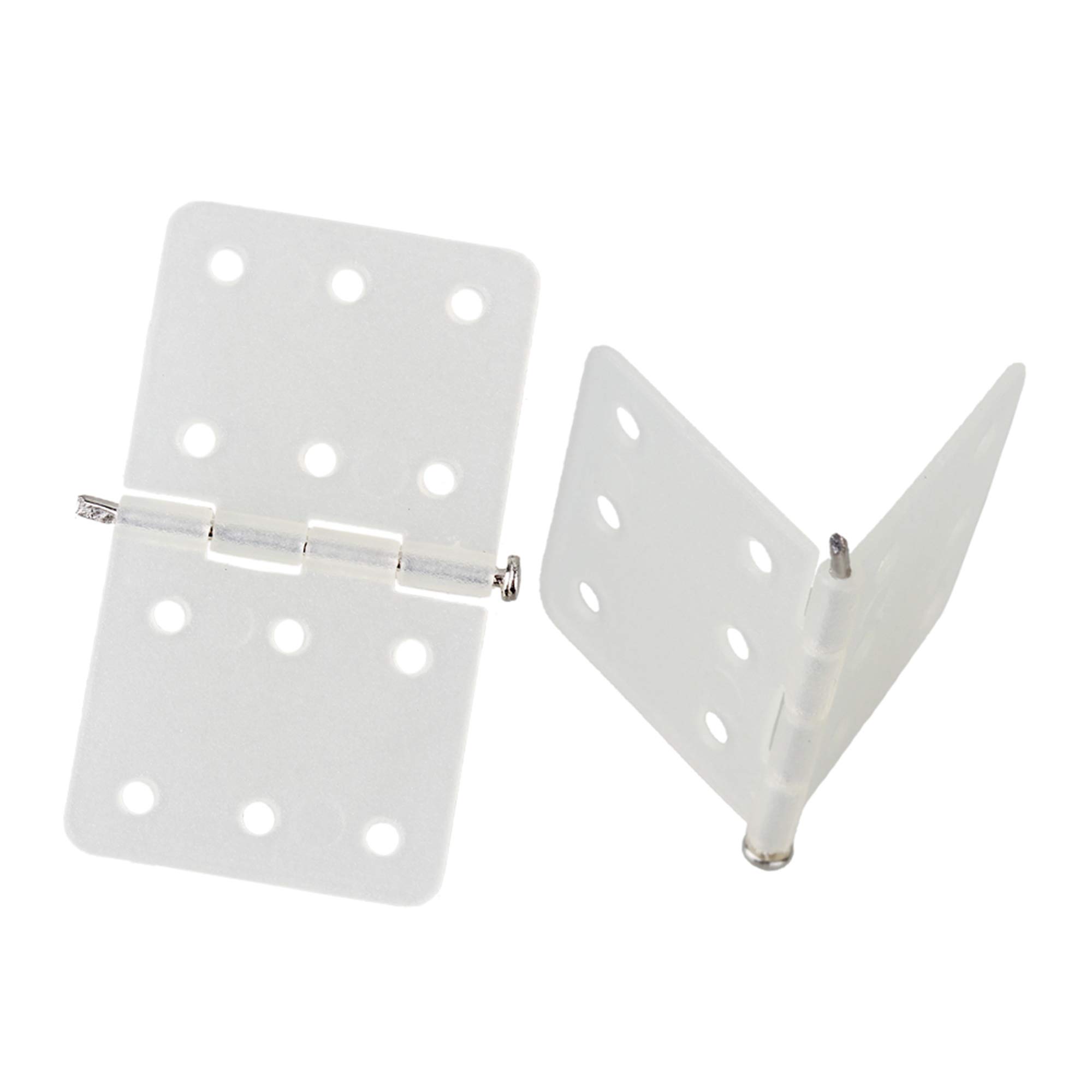 BQLZR 28x16mm Rectangle Beige Foldable and Plastic Pinned Hinges for DIY RC Airplane Pack of 100
