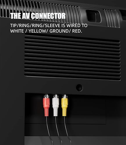 Miniatura 5 de Cable de video para videocámara AV de 0.138 in a RCA, 0.138 in, 18 TRRS macho a 3 RCA macho, cable adaptador para TV, teléfonos inteligentes, MP3,