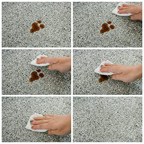 Round Vinyl Elastic Edged Flannel Backed Tablecloth Fitted Table Cover Pvc Print Table Pad Home Decor (Gray, Round Tight Fits Table Up 40"-44" Diameter) #TOP5