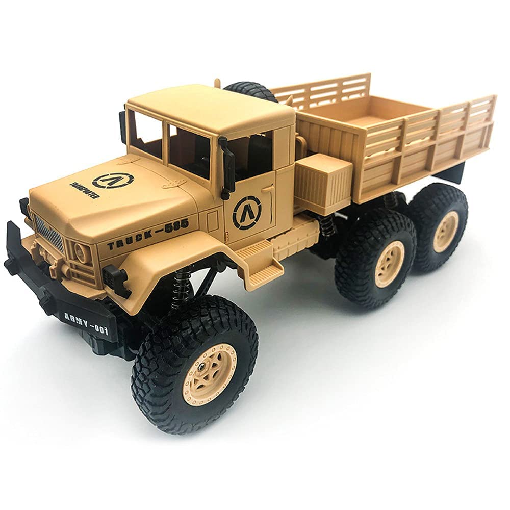 1/18 RC Military Truck RC Car 2.4Ghz Radio Controlled RC Lorry Vehicles Six-Wheel Rechargeable Batteries Great Gift for Kids Boys