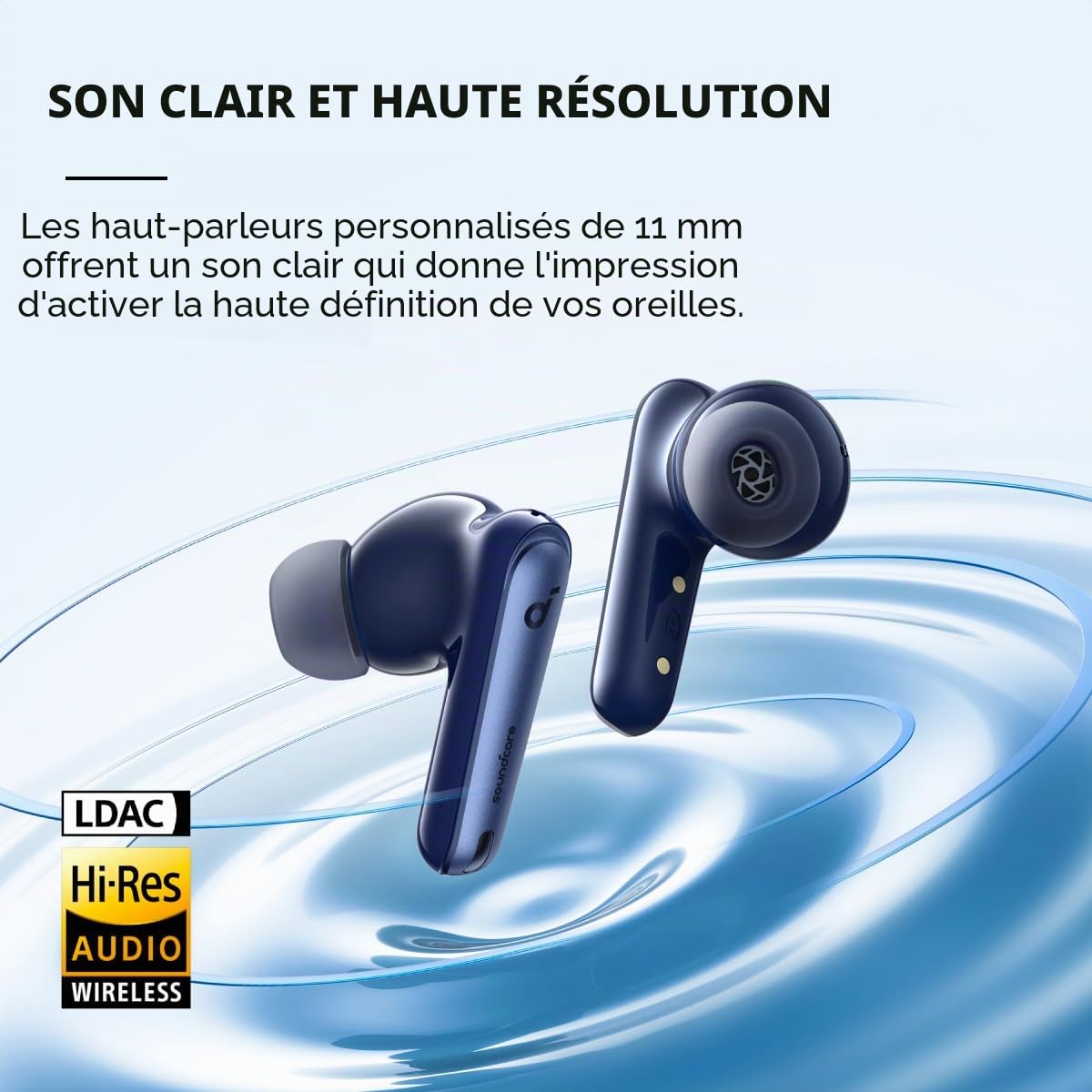 Soundcore by Anker Liberty 4 NC Ecouteurs Bluetooth sans Fil à Réduction de Bruit 98,5%, Bluetooth 5.3, Reducteur de Bruit Adaptative, Hi-Res Sound, 50H de Lecture (Reconditionné)