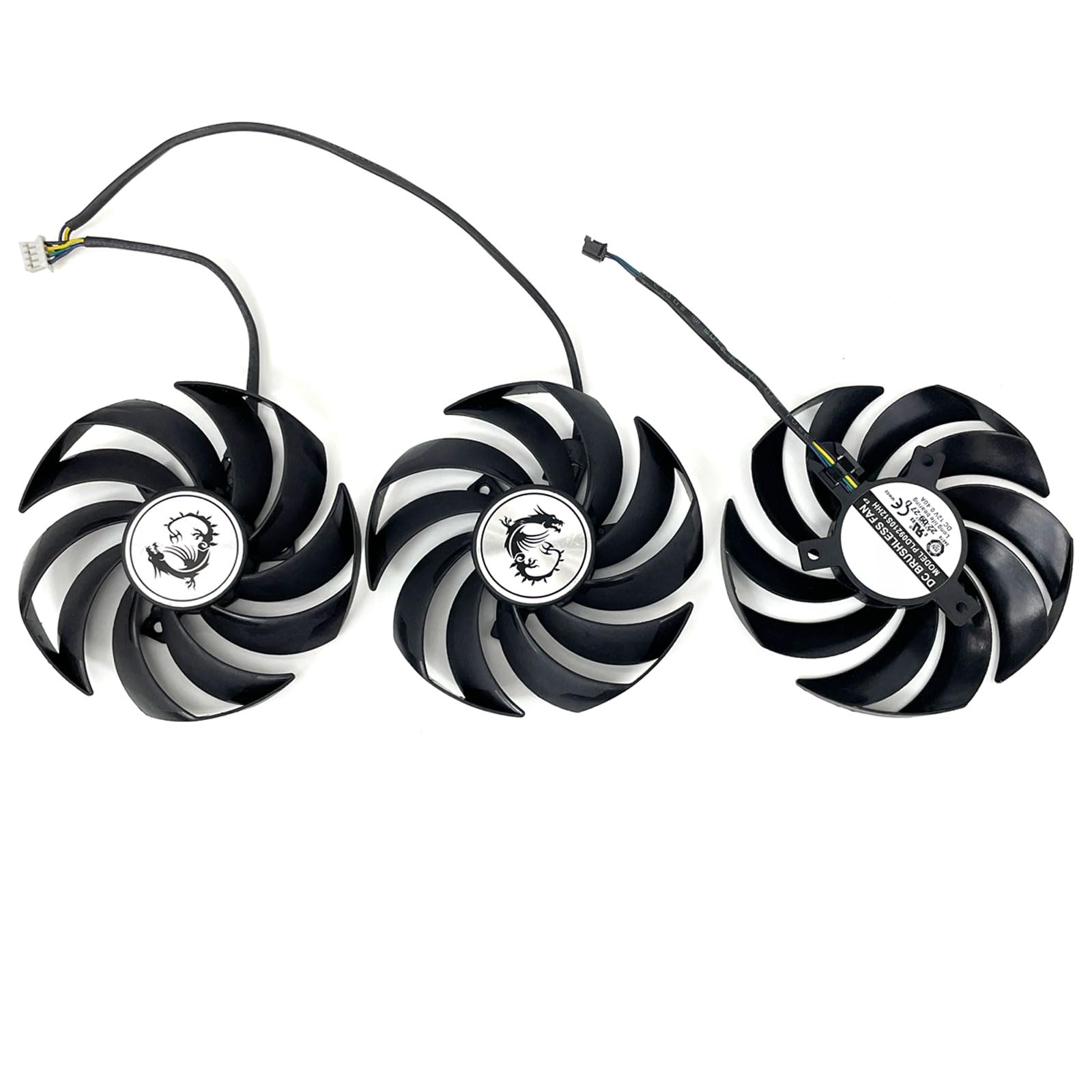 PLD09210B12HH RX 6800XT GAMING X TRIO Ventilateur pour carte graphique MSI RTX 3060 3060 Ti RTX 3070 3080 3090 Ti Gaming X Trio Ventilateur de refroidissement PLD09210S12HH (ventilateur de