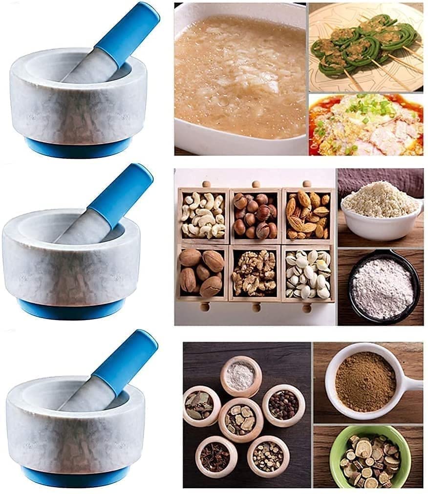 Set mortaio e pestello, ciotola per guacamole in granito, per tritatutto per insalate di erbe aromatiche, aglio, zenzero, condimenti, paste