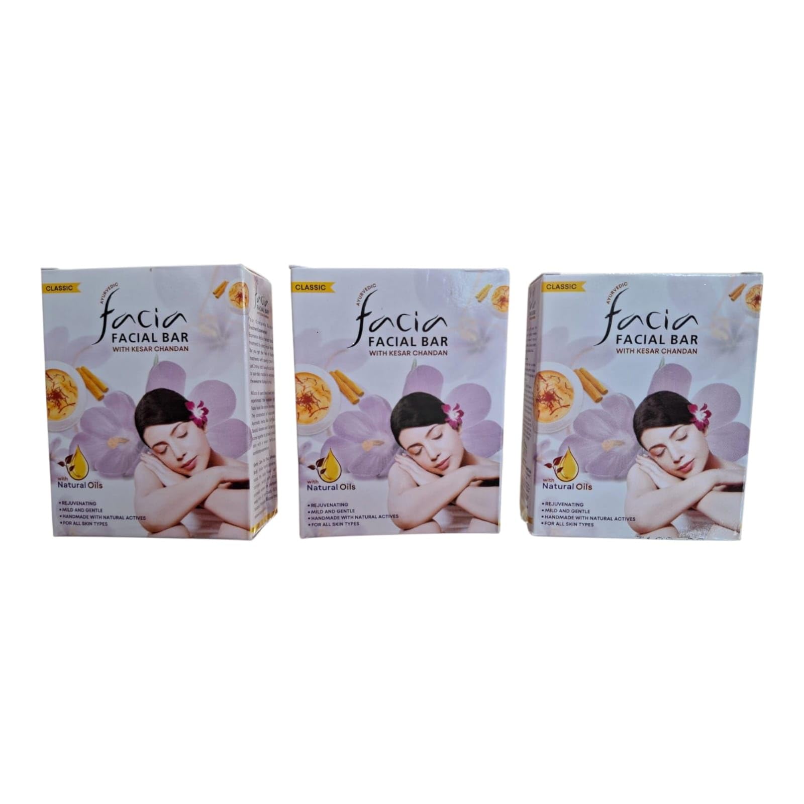 Facia Ayurvedic Facial Bar with Kesar Chandan, Natural Oils, Rejuvenating, Mild and Gentle, For All Skin Types, Classic 75 gm pack of 3-picture-35