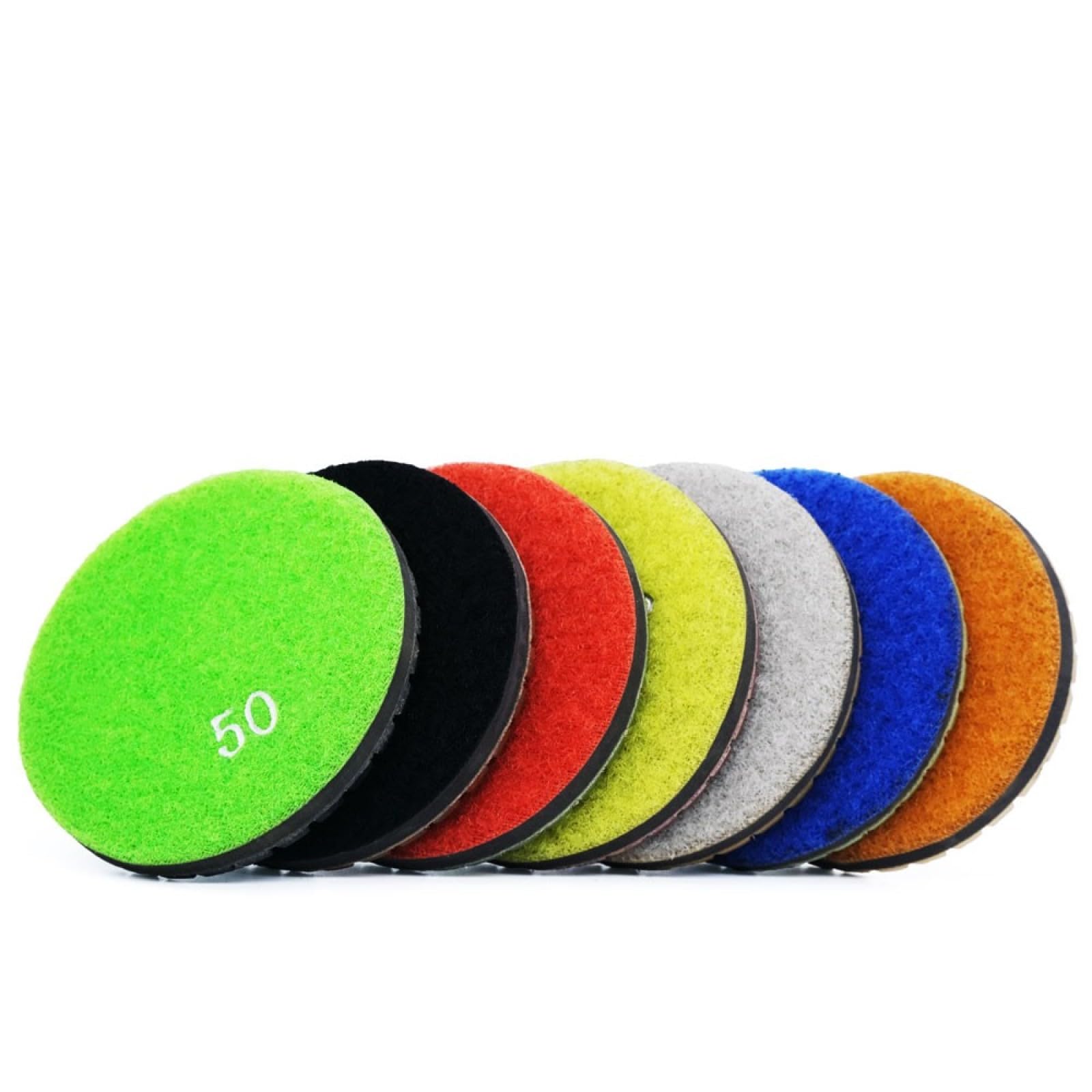 Almohadillas pulidoras de diamante, 7 piezas de almohadillas de pulido de diamante de 3 pulgadas for pulir pisos, hormigón, uso húmedo, disco de lijado abrasivo