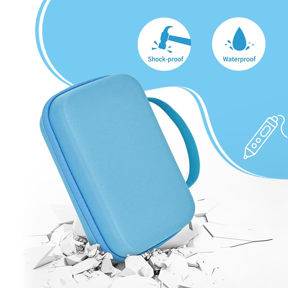 Custodia rigida per penna per stampa 3D SCRIB3D P1/MYNT3D Super 3D Pen antiurto custodia da viaggio rigida anti-goccia con tasca in rete per filamento PLA e caricabatterie, Blu