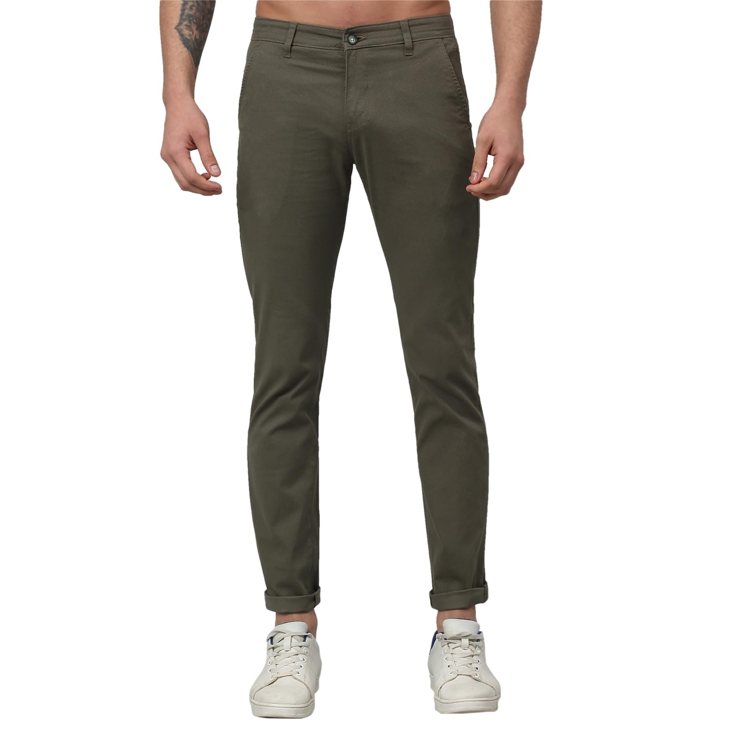cantabil Self Design Non Pleated Regular Fit Mid Rise Casual Trousers for Men | Casual Pants for Men | Casual Wear Regular Fit Trousers for Men (P_MTRC00130)-picture-21