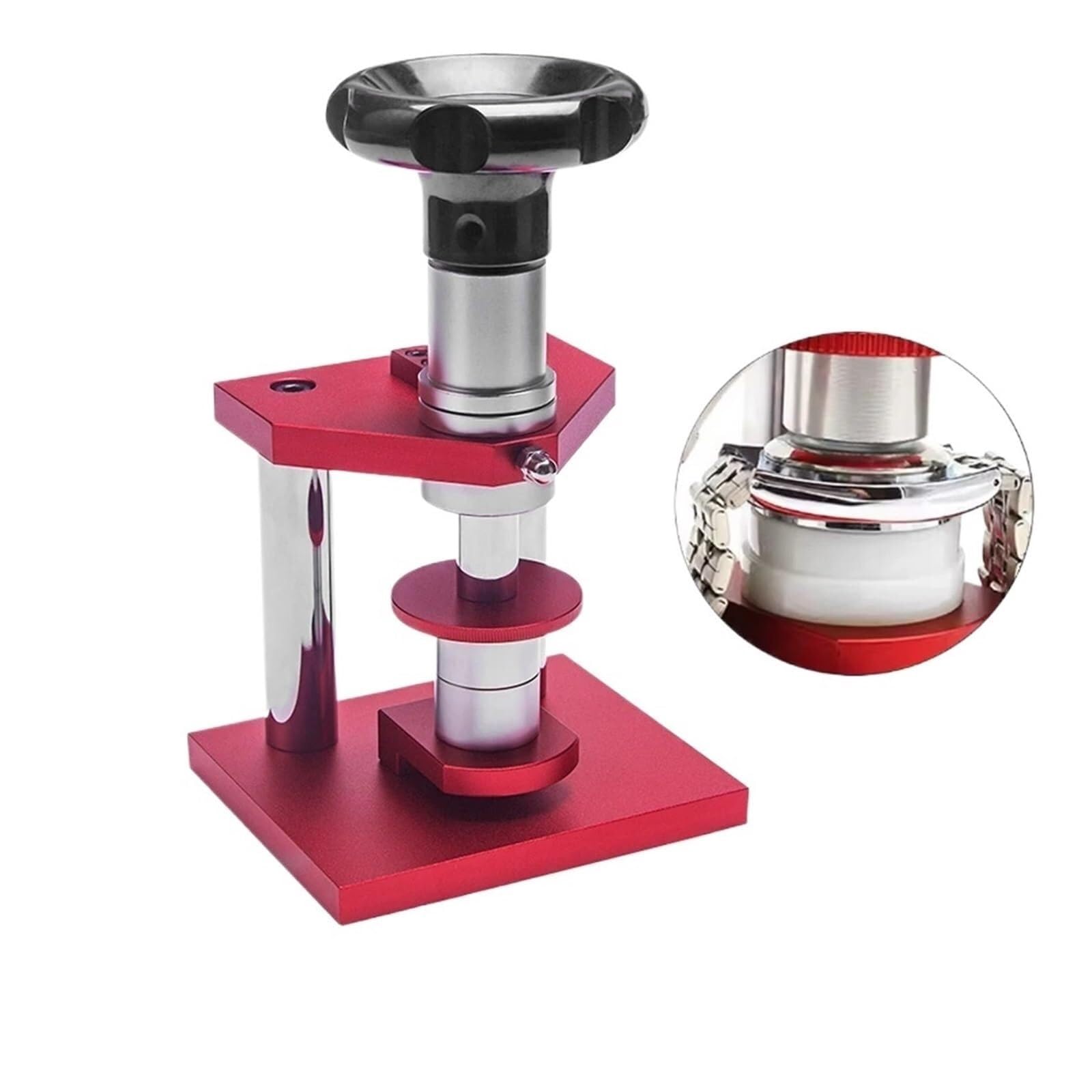 Máquina de prensado Herramienta De Reloj Tipo Tornillo, Prensador Cubierta Trasera Bisel Vidrio Con Troqueles, Herramientas Prensa Para Relojeros, Aficionados Al Bricolaje para bolsas
