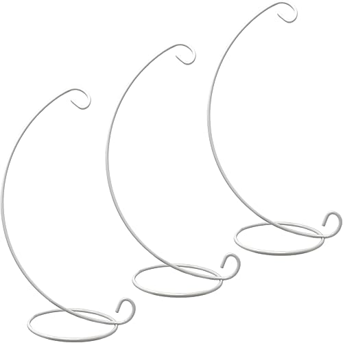 Miniatura 9 de BANBERRY DESIGNS Soportes de exhibición de adornos de Navidad, hierro forjado blanco, paquete de 6 unidades, 13 pulgadas de alto, soporte para